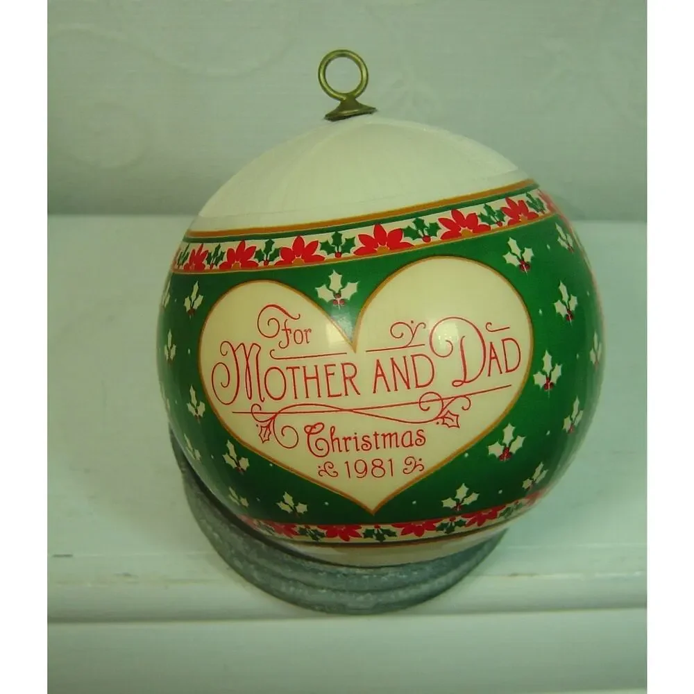 VINTAGE HALLMARK SATIN BALL ORNAMENT-